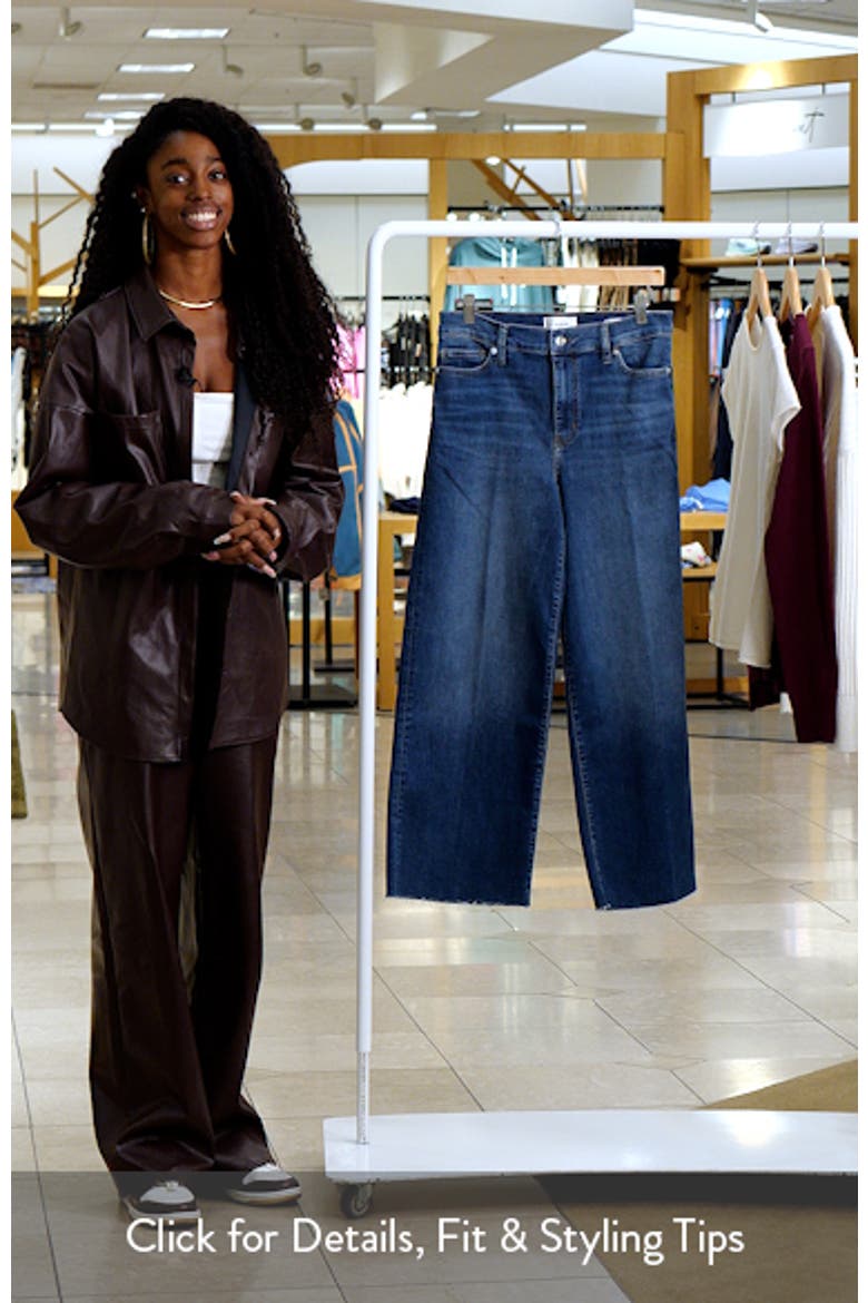 Le Slim Palazzo Raw Hem High Waist Crop Wide Leg Jeans video