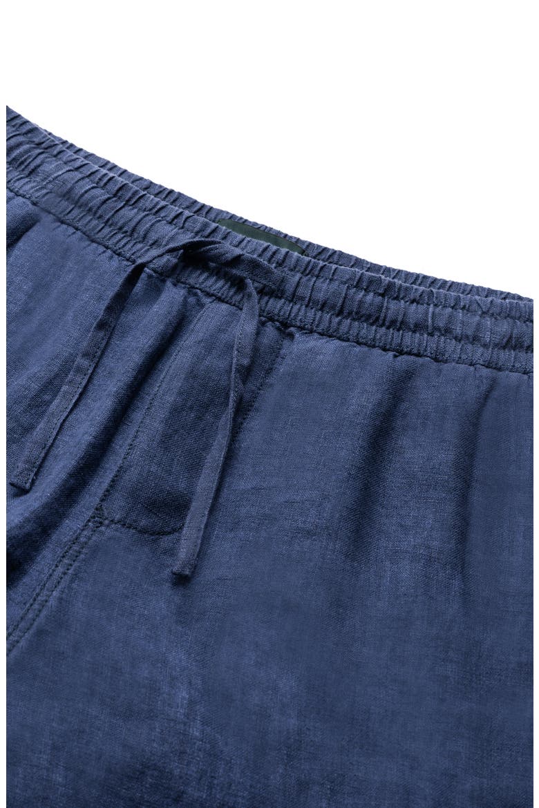 Resort Slub Linen Drawstring Cargo Shorts, Alternate, color, MARINE