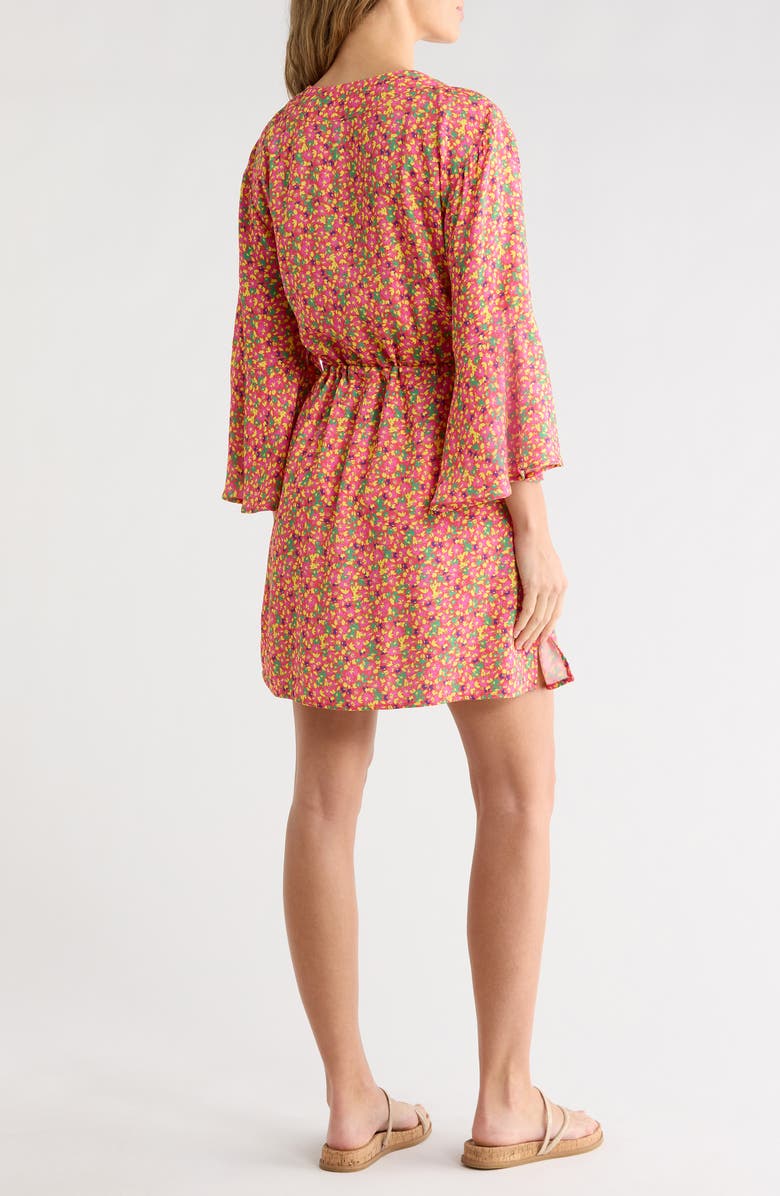 Maaji Floral Cover-Up Caftan, Alternate, color, Yellow