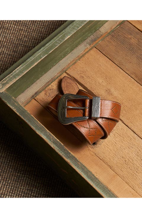 Tesla Calf Leather Belt with Studs