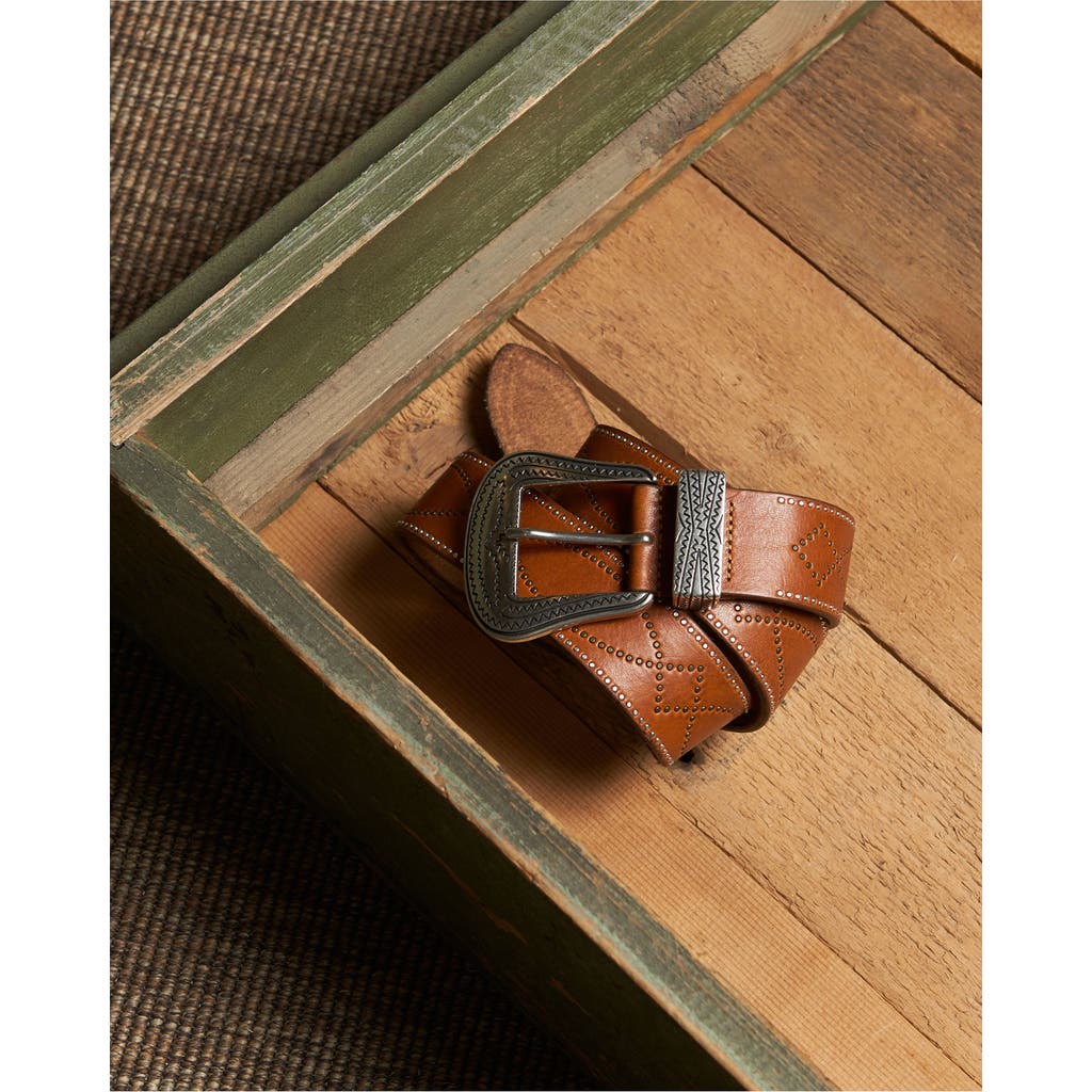 Fortela Tesla Calf Leather Belt With Studs In Brown