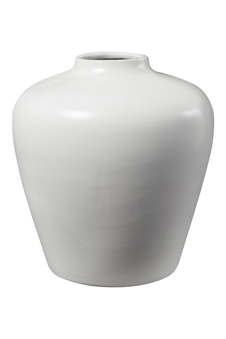 White Ceramic Vase, Main, color, WHITE