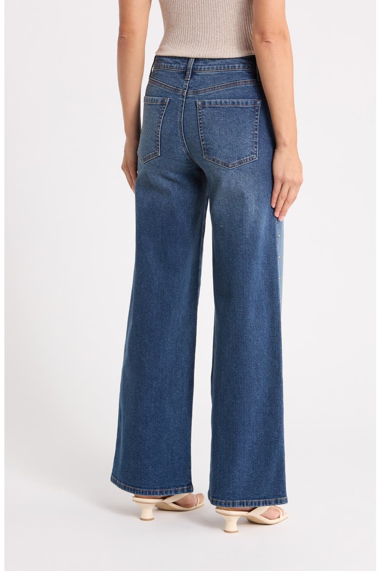 Studded Wide Leg Jeans, Alternate, color, REWIND BLUE