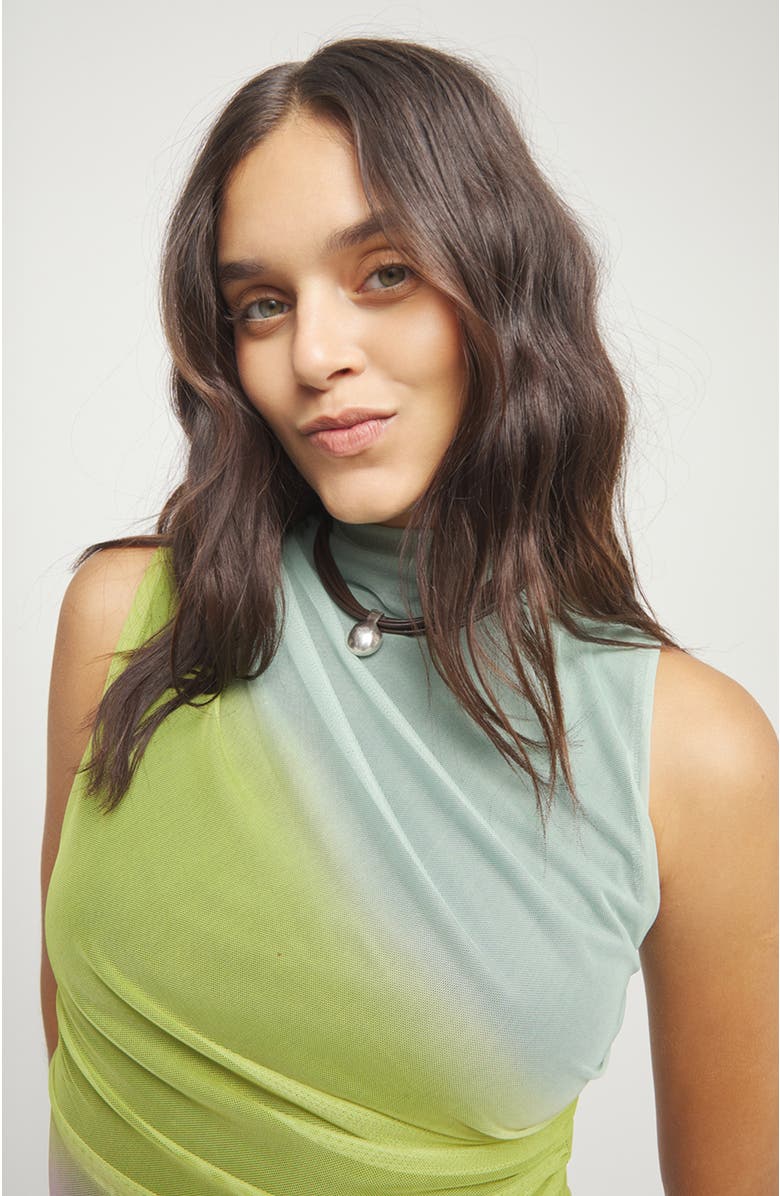 UNODE50 Leather necklace with large sterling silver-plated dial, Alternate, color, Silver