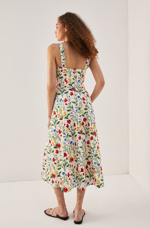 REBECCA TAYLOR REBECCA TAYLOR BOTANICA FLEUR SWEETHEART MIDI DRESS