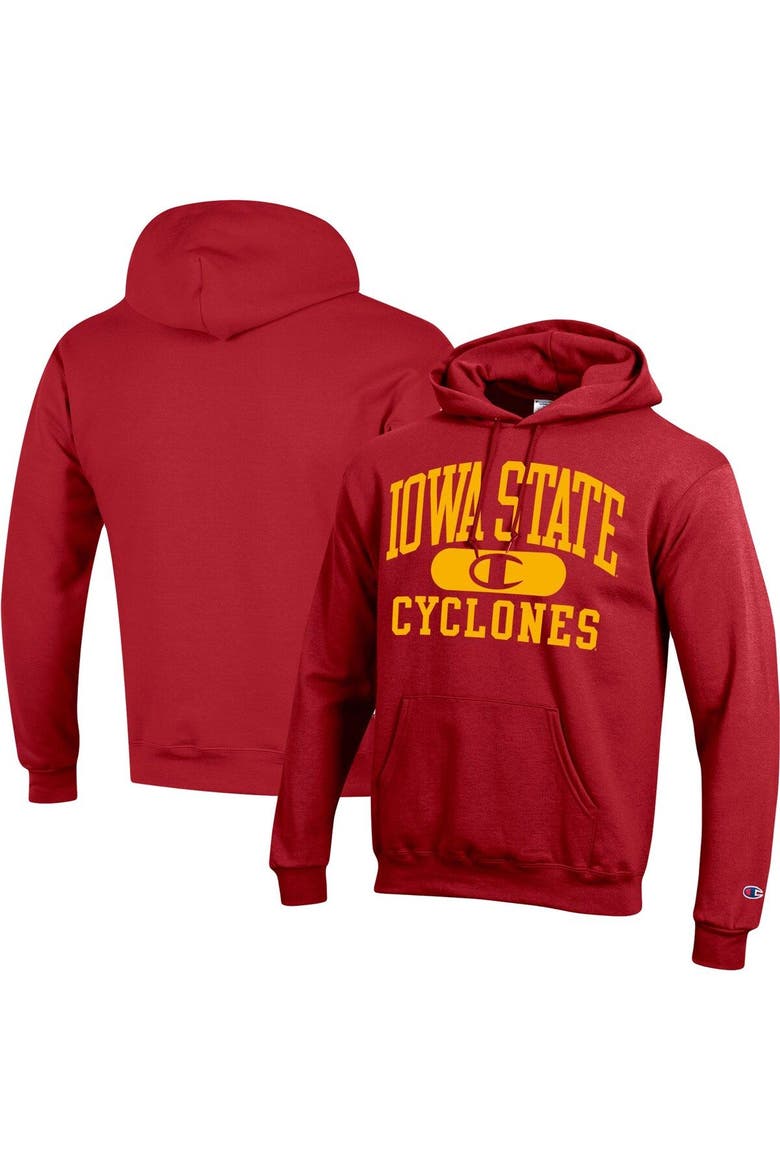 Men's Champion Cardinal Iowa State Cyclones Arch Pill Pullover Hoodie, Main, color, Cardinal