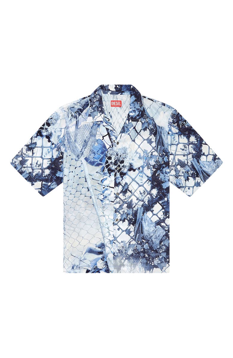 DIESEL<sup>®</sup> Bristol Camouflower Short Sleeve Camp Shirt, Alternate, color,