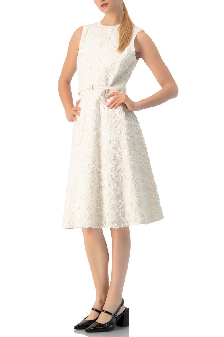 Sleeveless Midi Sheath Dress, Alternate, color, Ivory