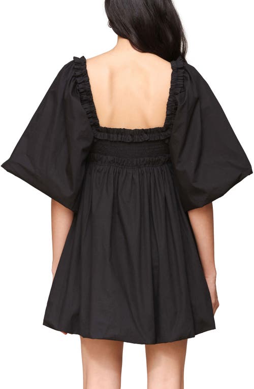 Avec Les Filles Puff Sleeve Bubble Hem Minidress In Black