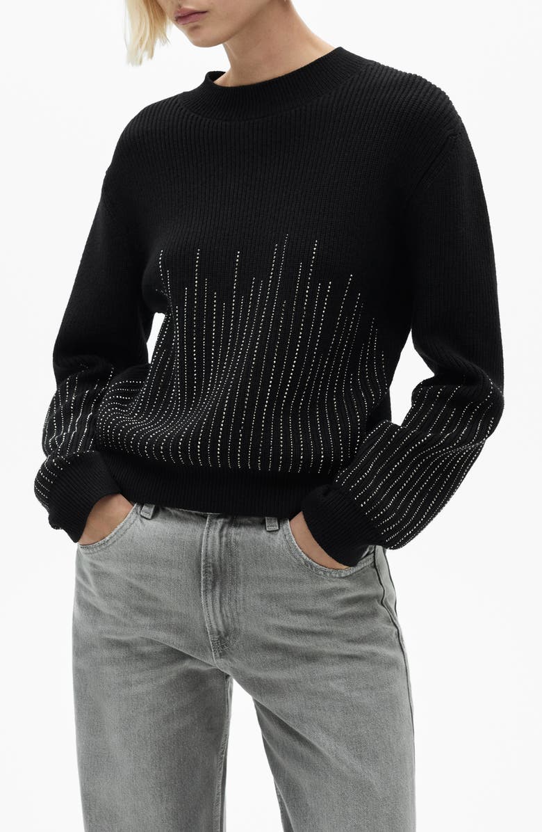 MANGO Rhinestone Embellished Sweater, Main, color, 