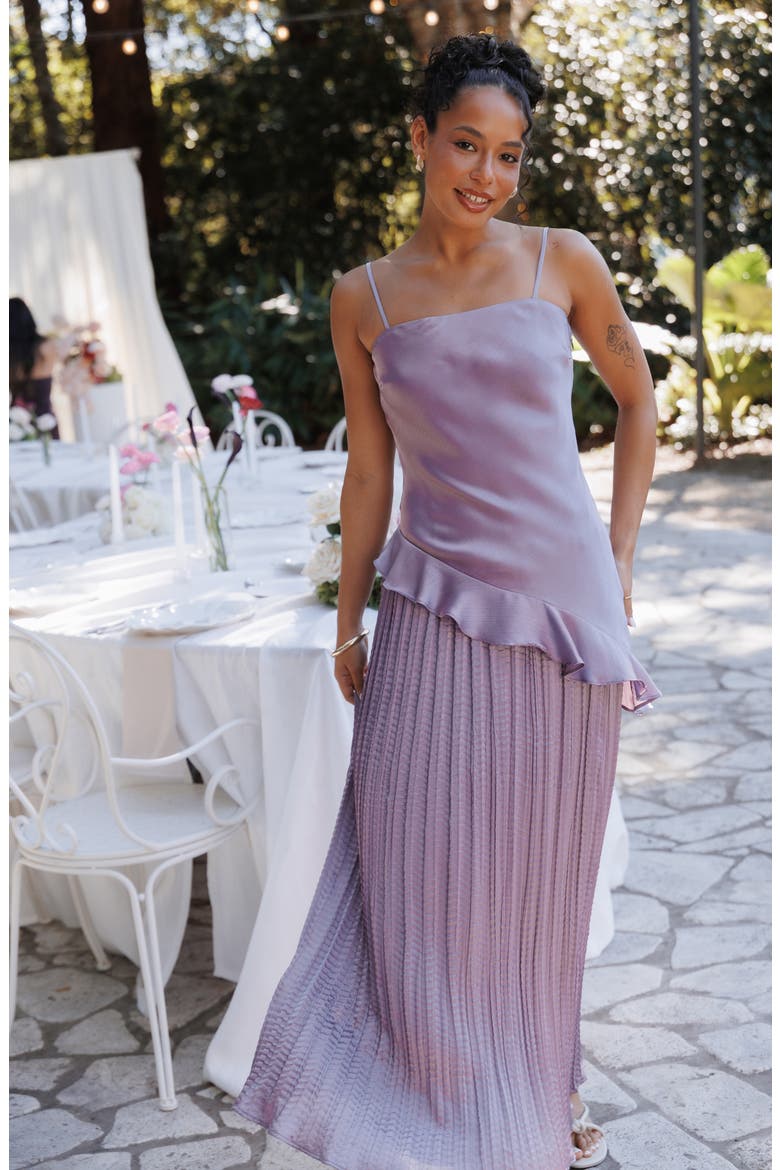 Delvine Asymmetrical Skirt Set, Alternate, color, LILAC