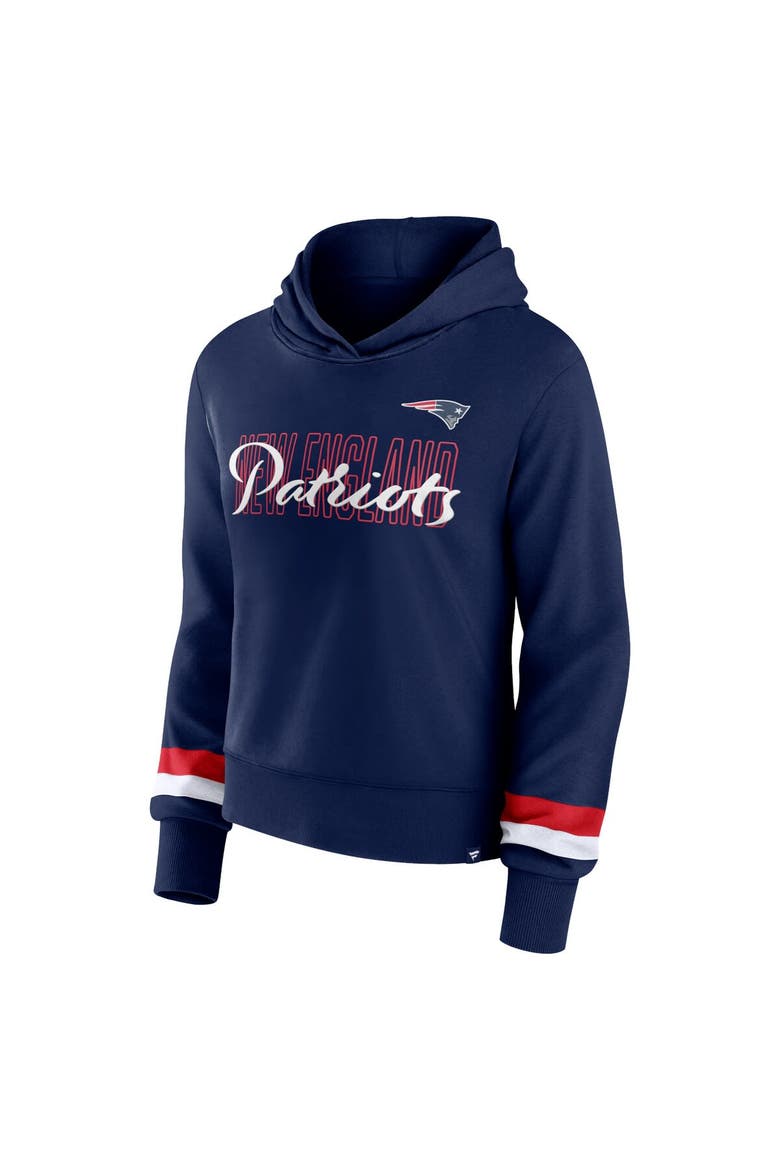 Women's Fanatics Branded  Navy New England Patriots Over Under Pullover Hoodie, Alternate, color, Navy