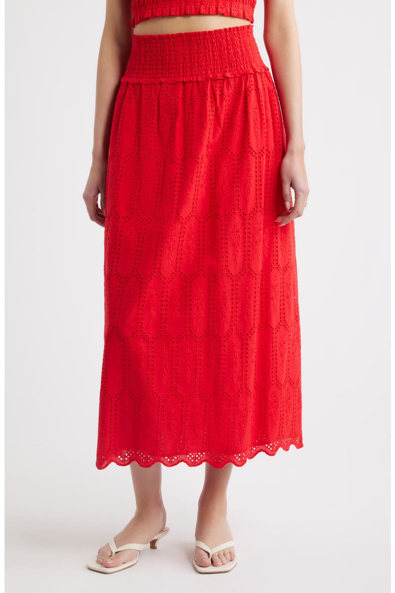 The Delphine Nap® Midi Skirt, Main, color, RED