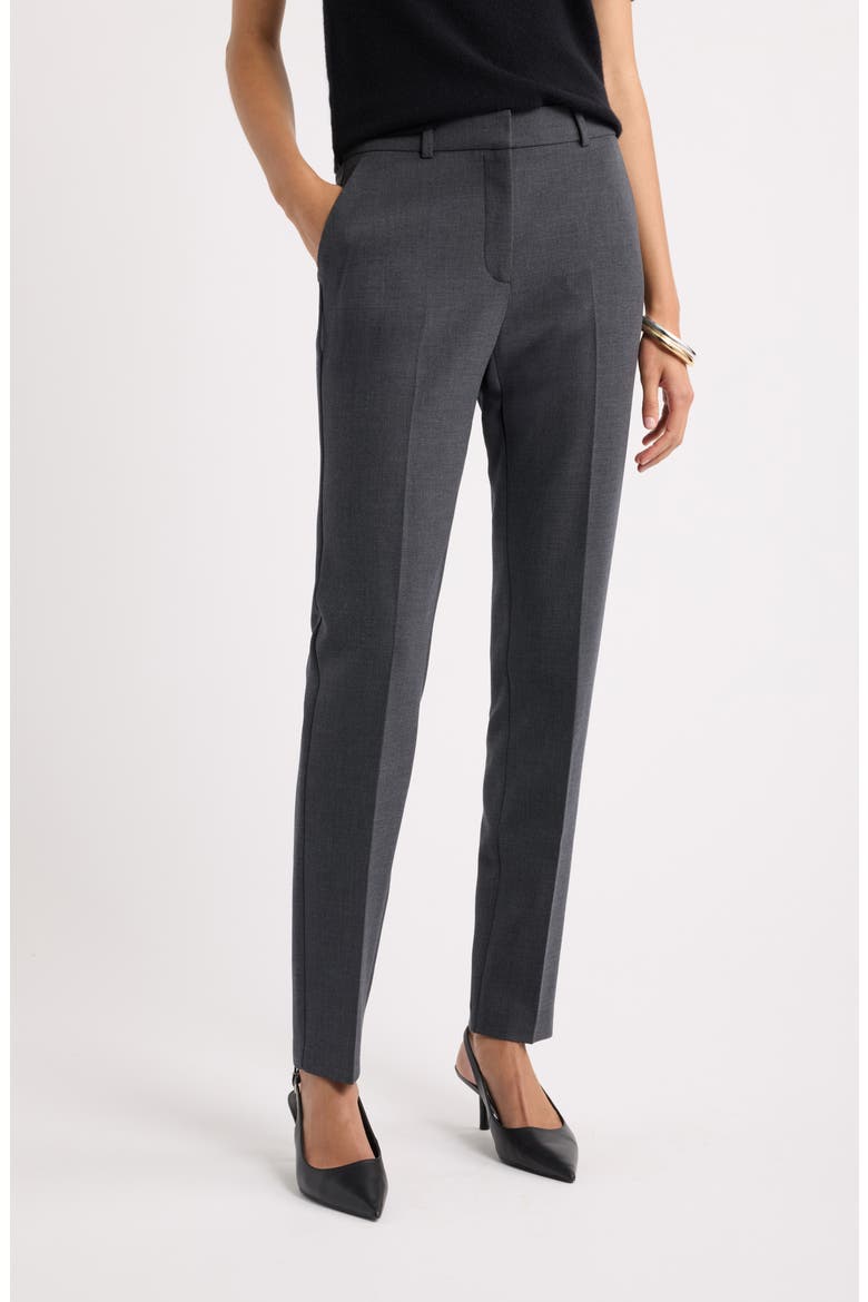 Lena Slim Fit Skinny Trousers, Main, color, GREY CHARCOAL HEATHER