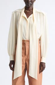 Chloé Pussybow Silk Crêpe de Chine Shirt