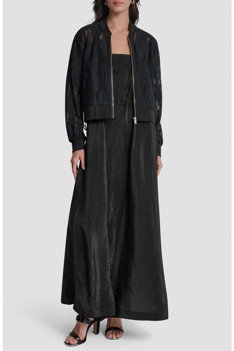 Abstract Lace Jacket, Alternate, color, BLACK