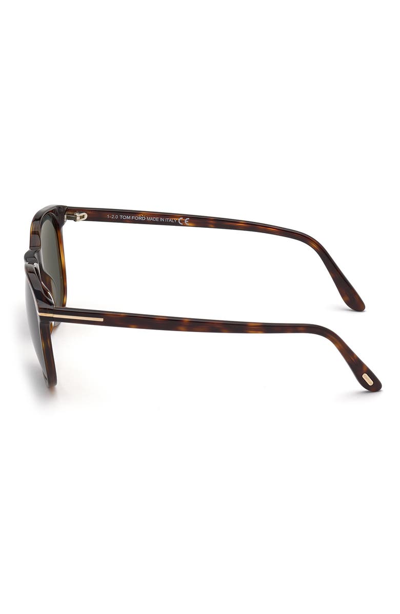 TOM FORD 53mm Round Sunglasses, Alternate, color, Red Havana / Blue