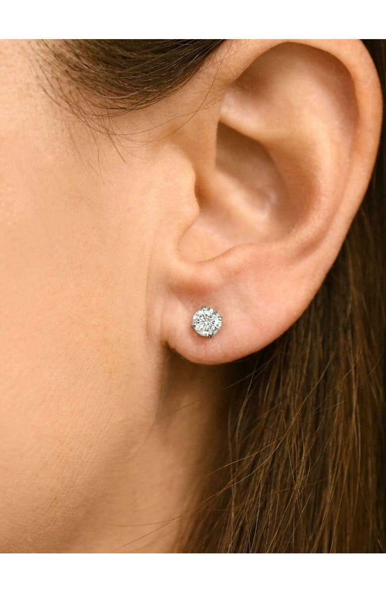 Bliss Diamond 1 ct T.W. Diamond Screw Back Studs 14k Gold Lab Grown Eco Friendly, Alternate, color, 14K White Gold