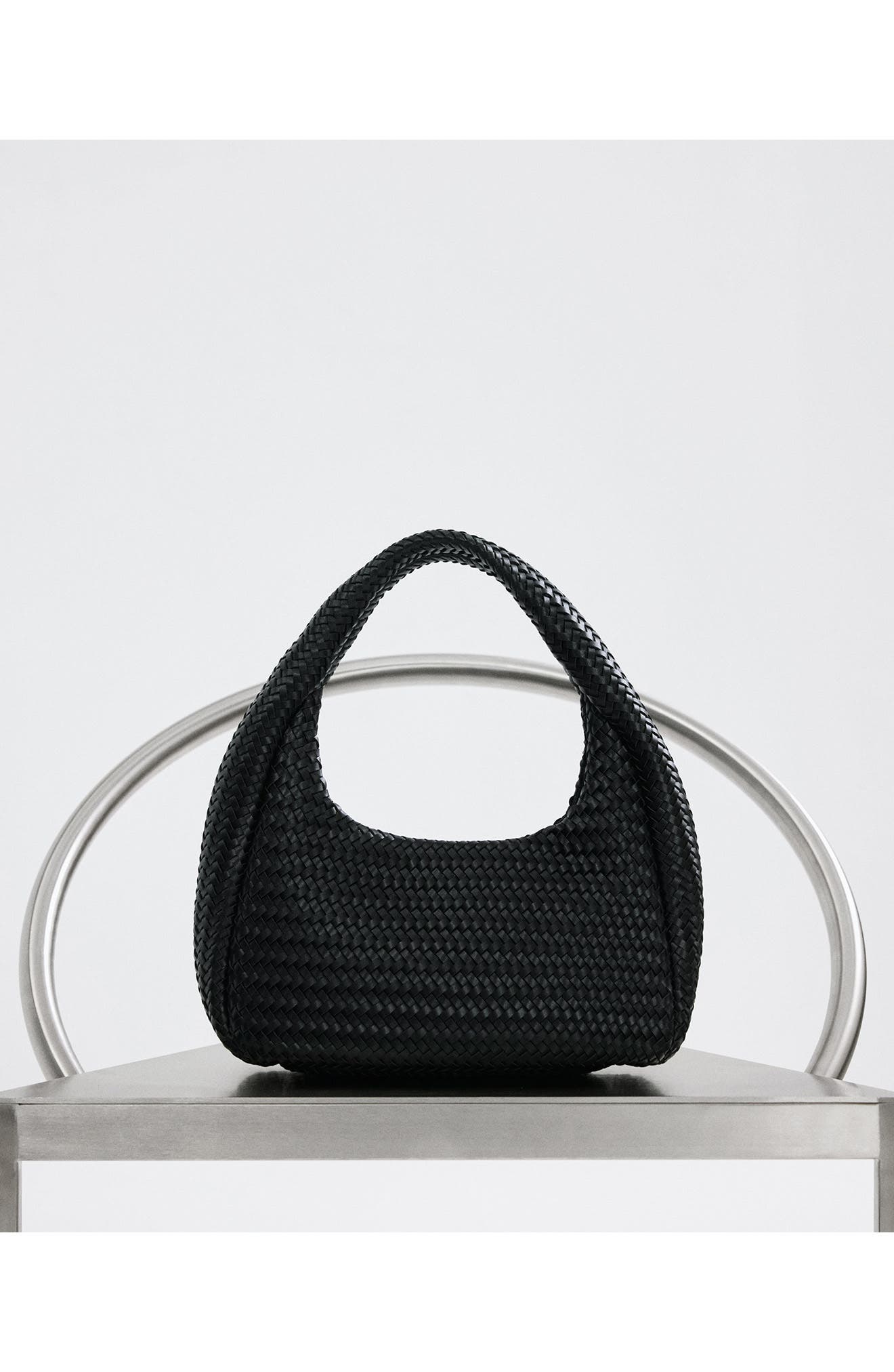 MANGO Braided Faux Leather Shoulder Bag, Alternate, color, 