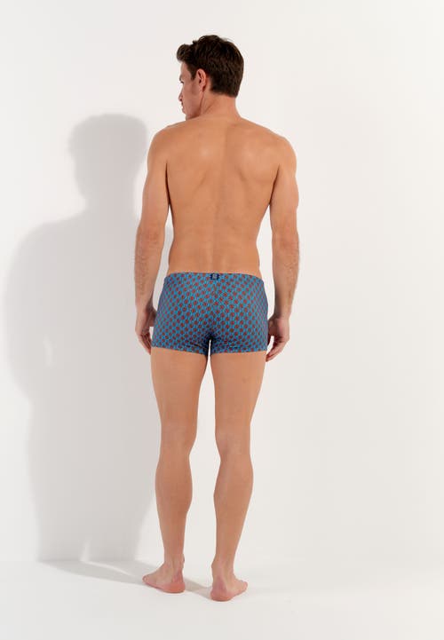 Hom Anglet Swim Shorts In Turquoise Print