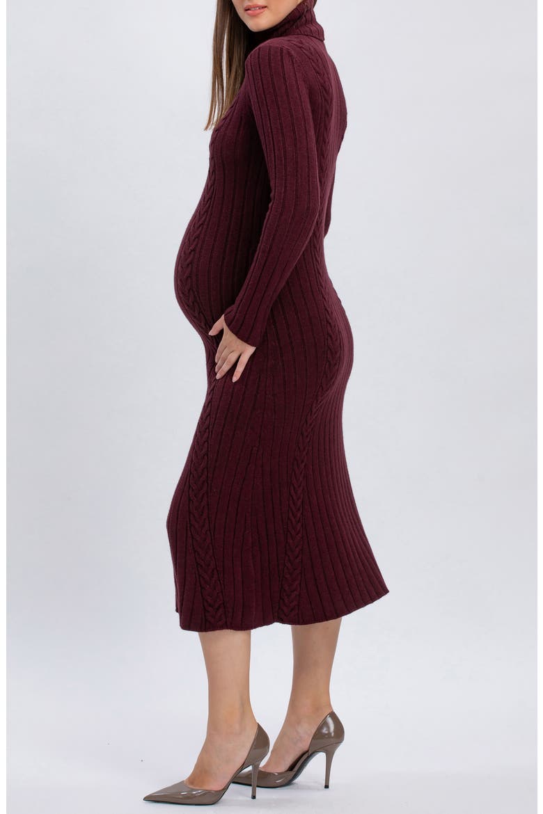 Perla Maternity Sweater Dress, Alternate, color, CHERRY LACQUER
