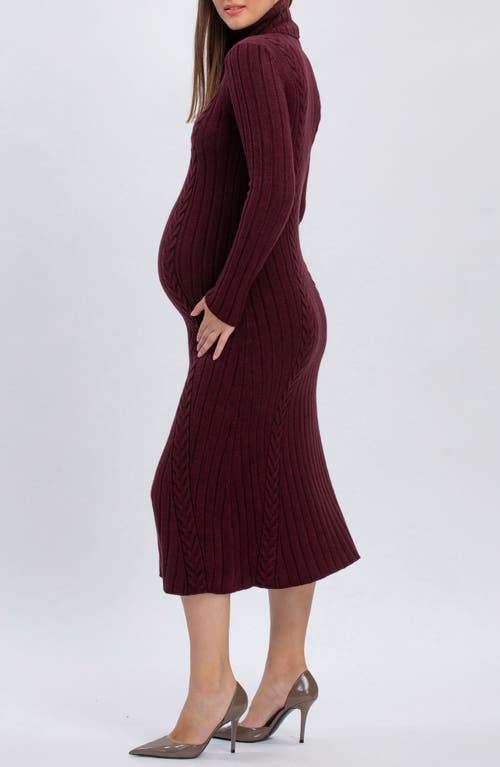 Pietro Brunelli Maternity Perla Maternity Sweater Dress In Burgundy