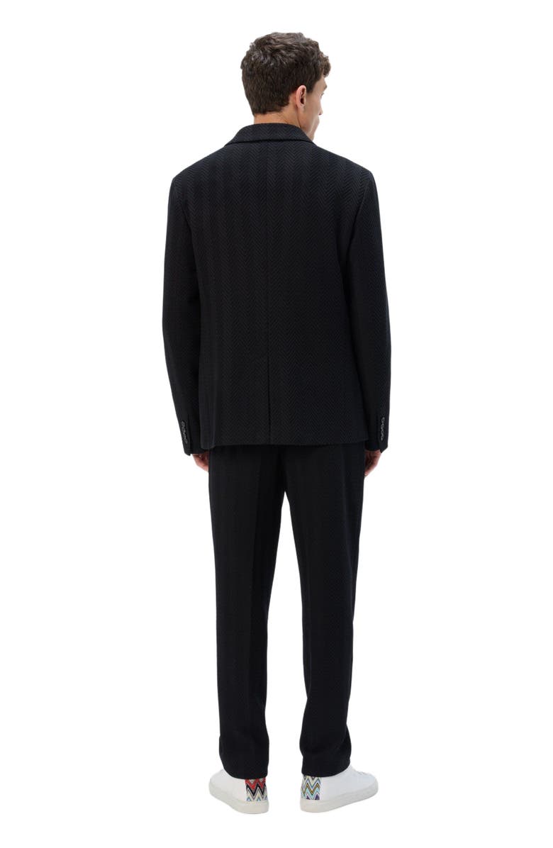 Missoni Single-breasted Jacket With Zigzag Pattern, Alternate, color, Black