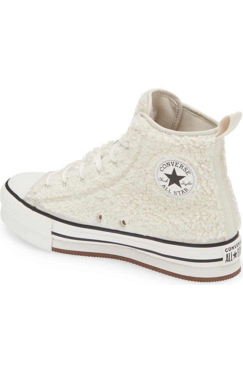 Converse Kids' Chuck Taylor<sup>®</sup> All Star<sup>®</sup> Eva Lift Faux Fur High Top Sneaker, Alternate, color,