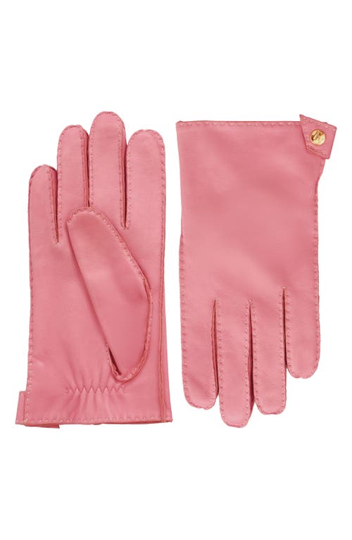 Frances Valentine Hand Stitched Leather Gloves in Pink 