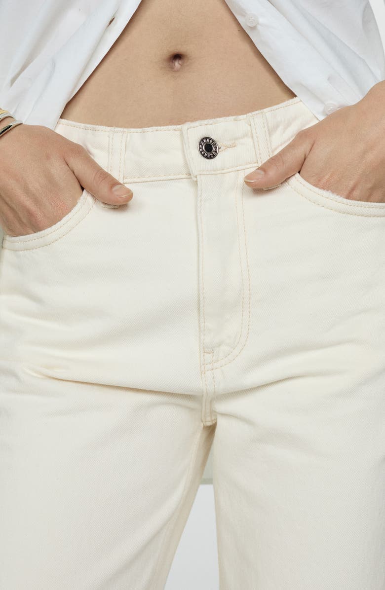 MANGO Raw Hem Crop Straight Leg Jeans, Alternate, color,