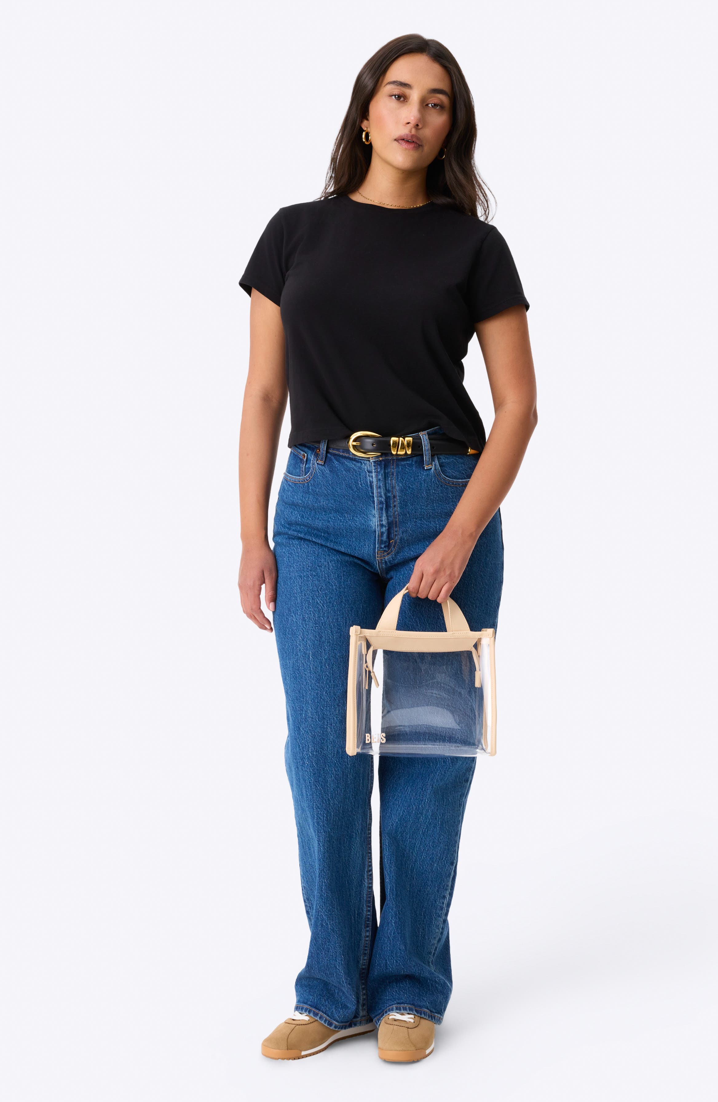 Béis The Clear Stadium Crossbody Bag, Alternate, color, Beige