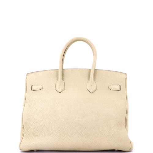 Pre-owned Hermes  Hermes Birkin Handbag Light Clemence With Palladium Hardware 35