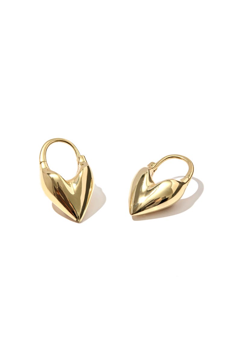 Otiumberg Roscida Heart Hoop Earrings, Main, color, Yellow Toned Gold