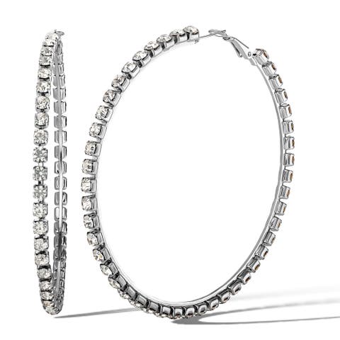 Crystal Lined Hoop Earrings
