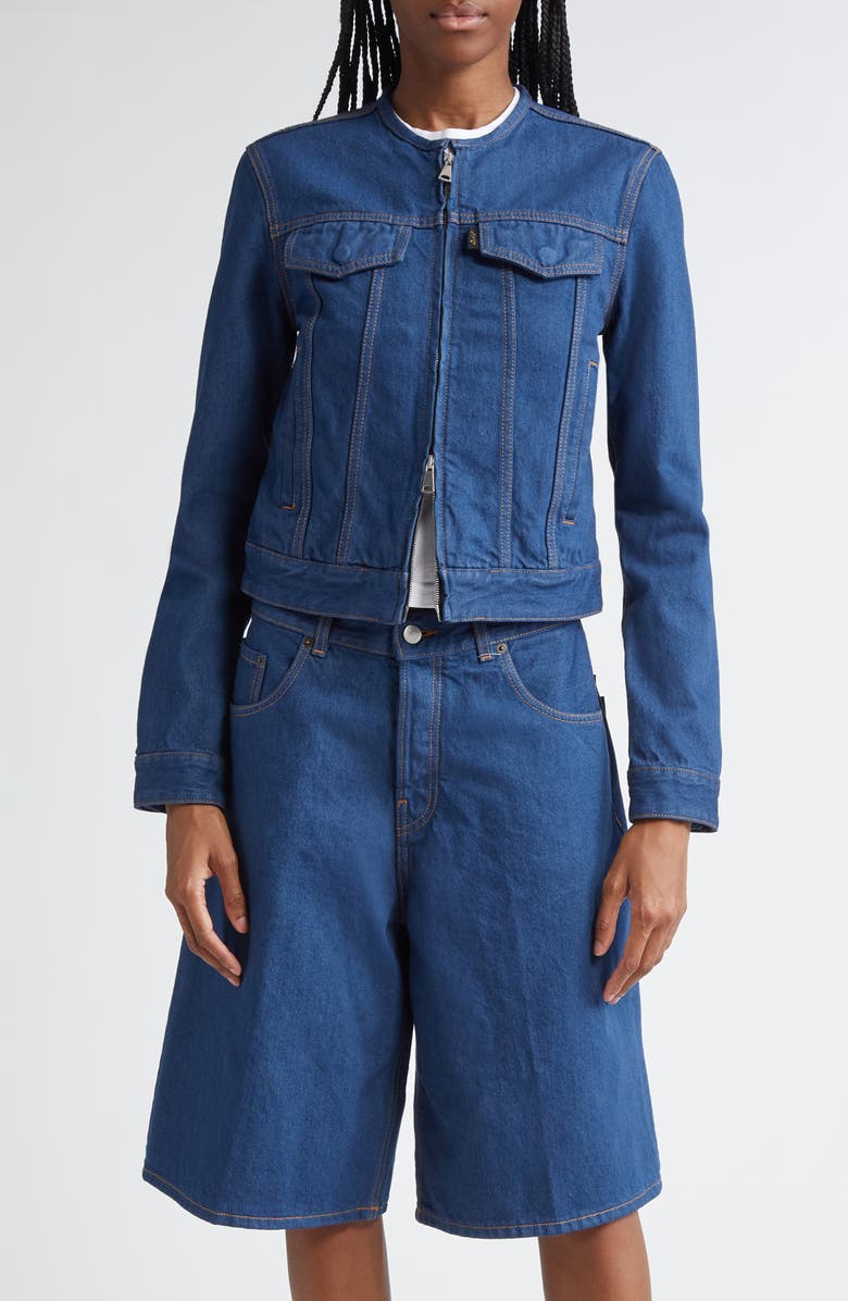 Haikure Jena Zip-Up Denim Jacket, Main, color, 