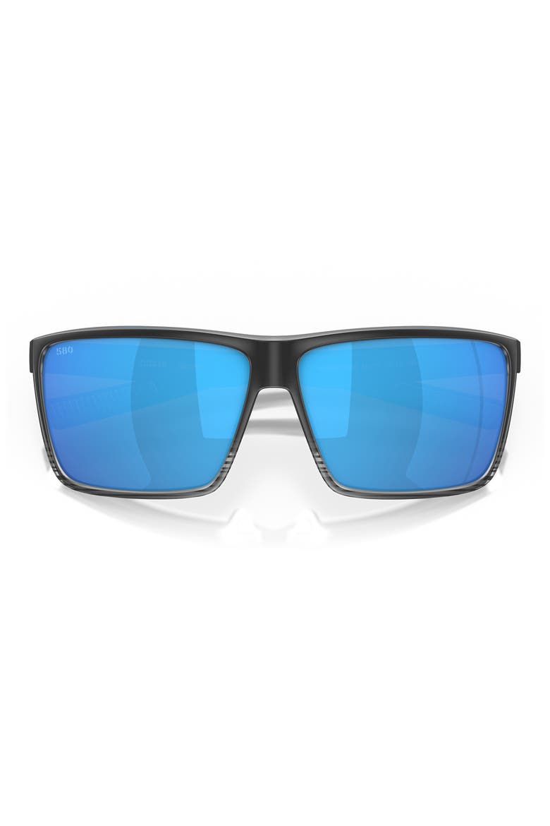 Rincon 63mm Polarized Oversize Rectangular Sunglasses, Alternate, color, MATTE SMOKE CRYSTAL / BLUE