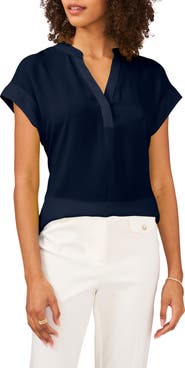 Chaus Split Neck Georgette Blouse
