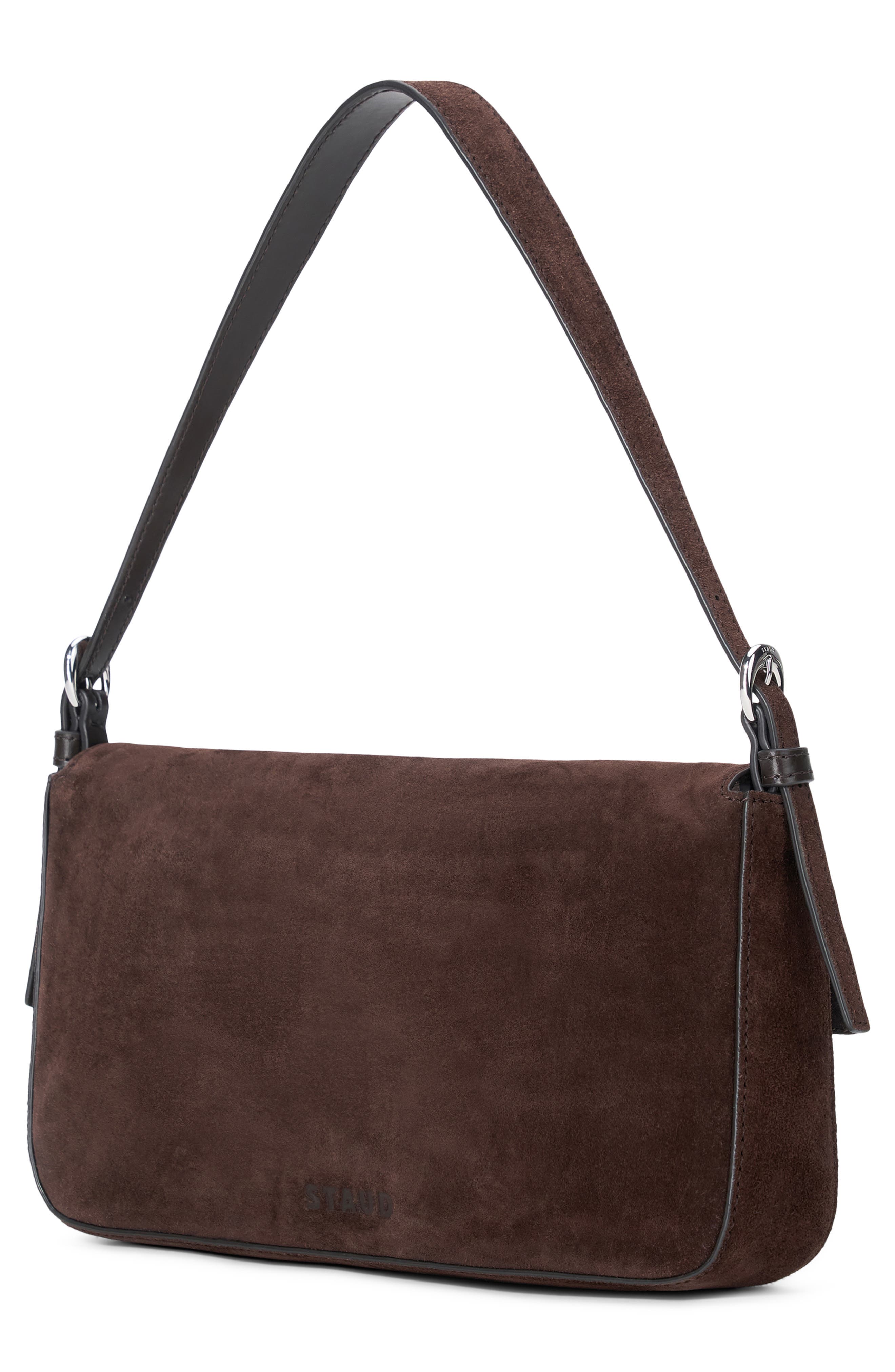 STAUD Harlow Leather Shoulder Bag, Alternate, color, Espresso