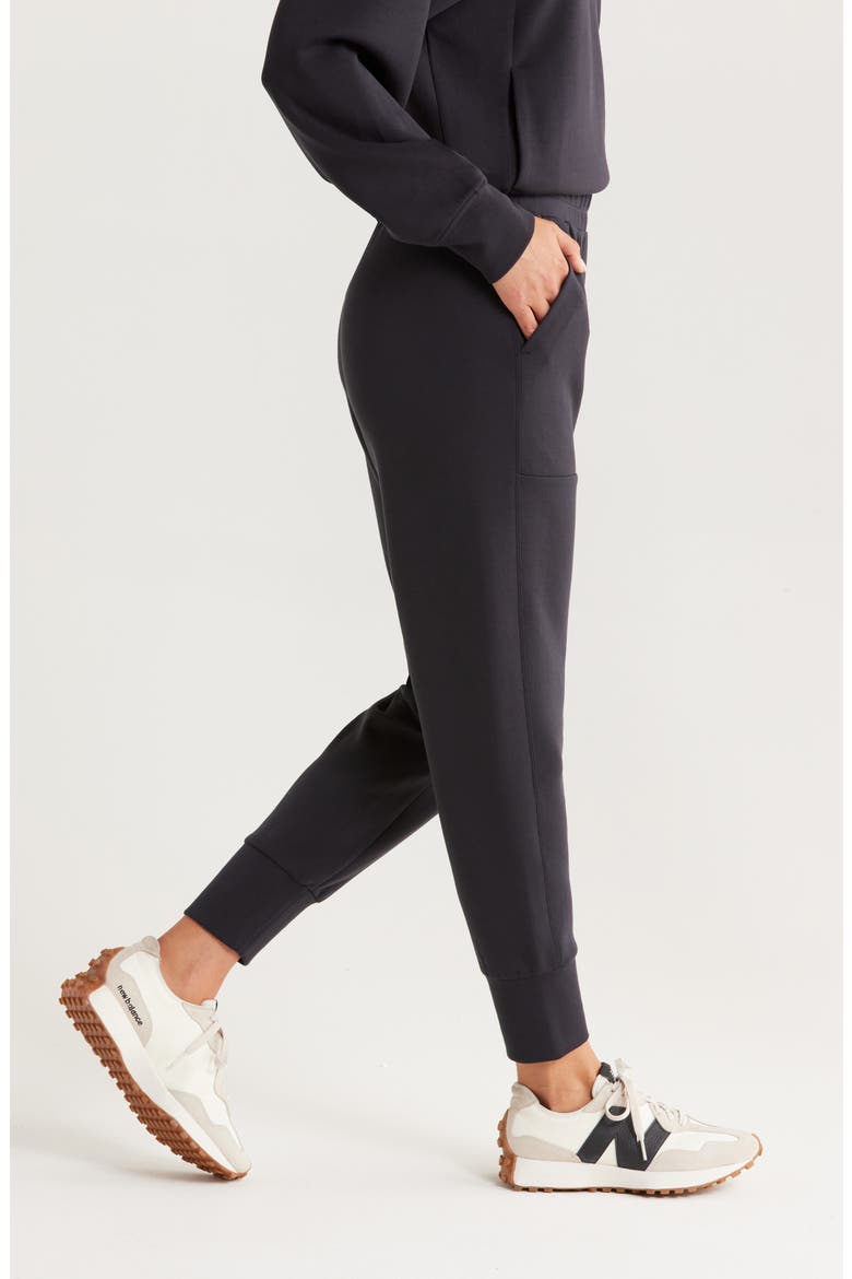 Soft Luxe High Waist Joggers, Alternate, color, BLACK