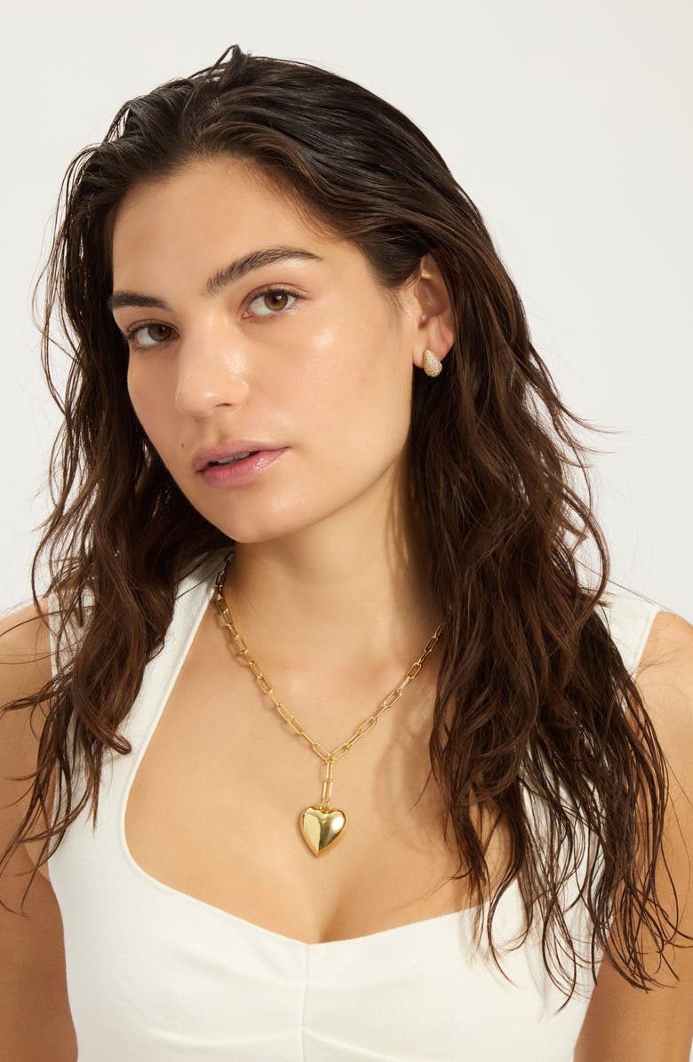 Adornia Heart Pendant Necklace, Alternate, color, Gold