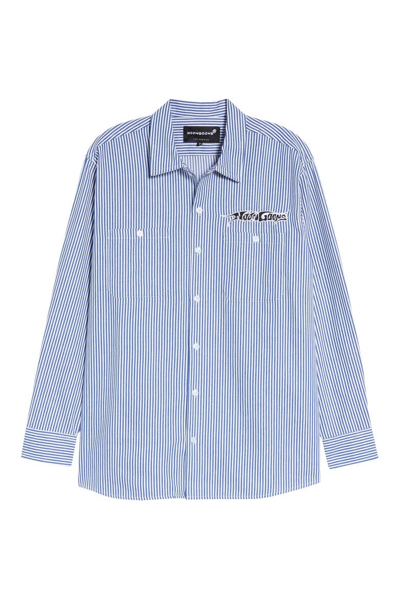 Oversize Work Shirt, Alternate, color, BLUE/ BLACK/ WHITE