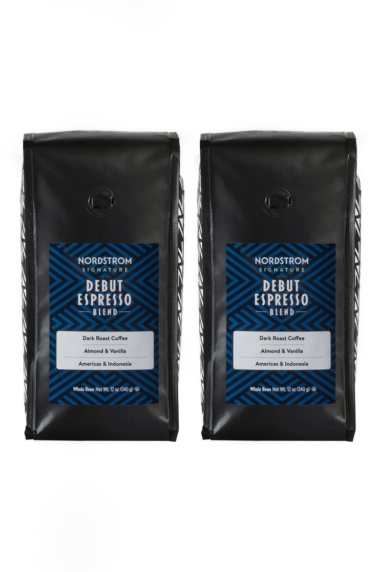 Debut Espresso Blend 2-Pack Whole Bean Coffee, Main, color, BROWN