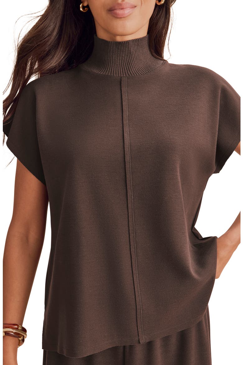 Winslow Mock Neck Pullover, Alternate, color, JAVA BROWN