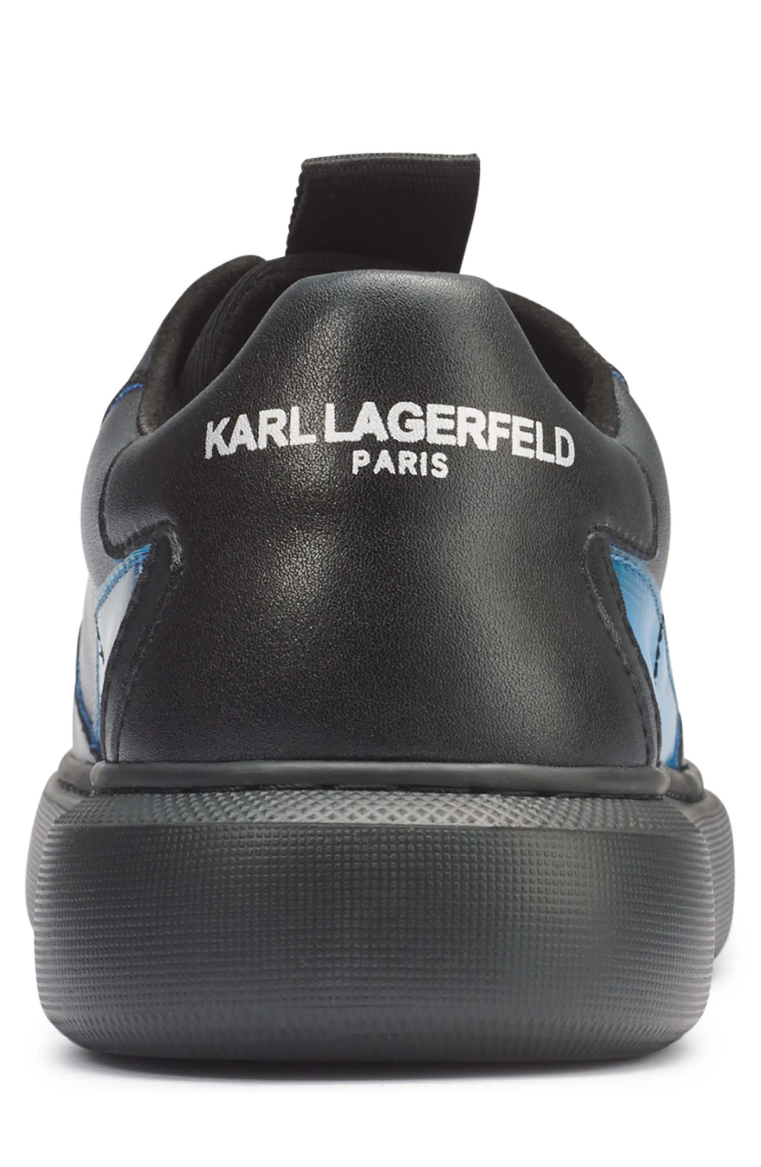 KARL LAGERFELD PARIS Recycled Leather Lace-up Sneaker, Alternate, color, 