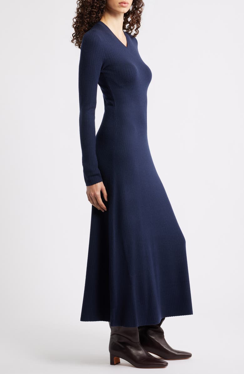Theory Regal Long Sleeve Rib Maxi Dress, Alternate, color, 