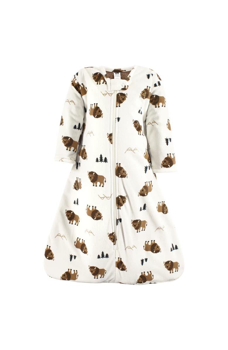 Hudson Baby Long Sleeve Plush Faux Fur Sleeping Bag, Wearable Blanket, Main, color, Wild Buffalo