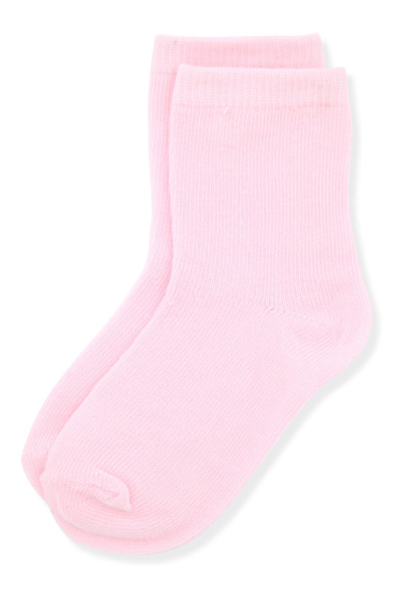 Print Fitted Two-Piece Pajamas & Socks Set, Alternate, color, PINK