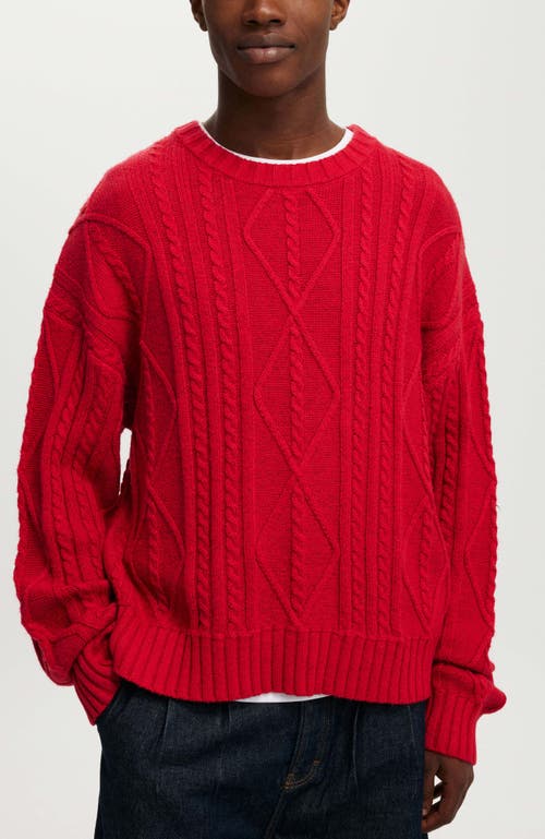 COTTON ON COTTON ON CABLE KNIT CREW