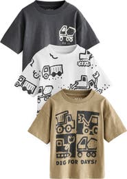 NEXT Kids' Assorted 3-Pack Cotton T-Shirts