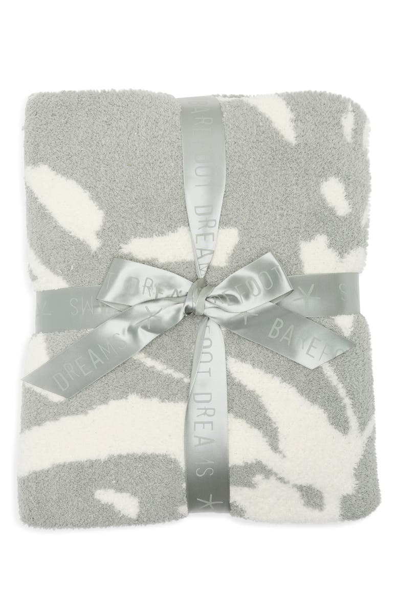 Barefoot Dreams<sup>®</sup> CozyChic<sup>®</sup> Painterly Floral Throw, Main, color, Wave/ Cream